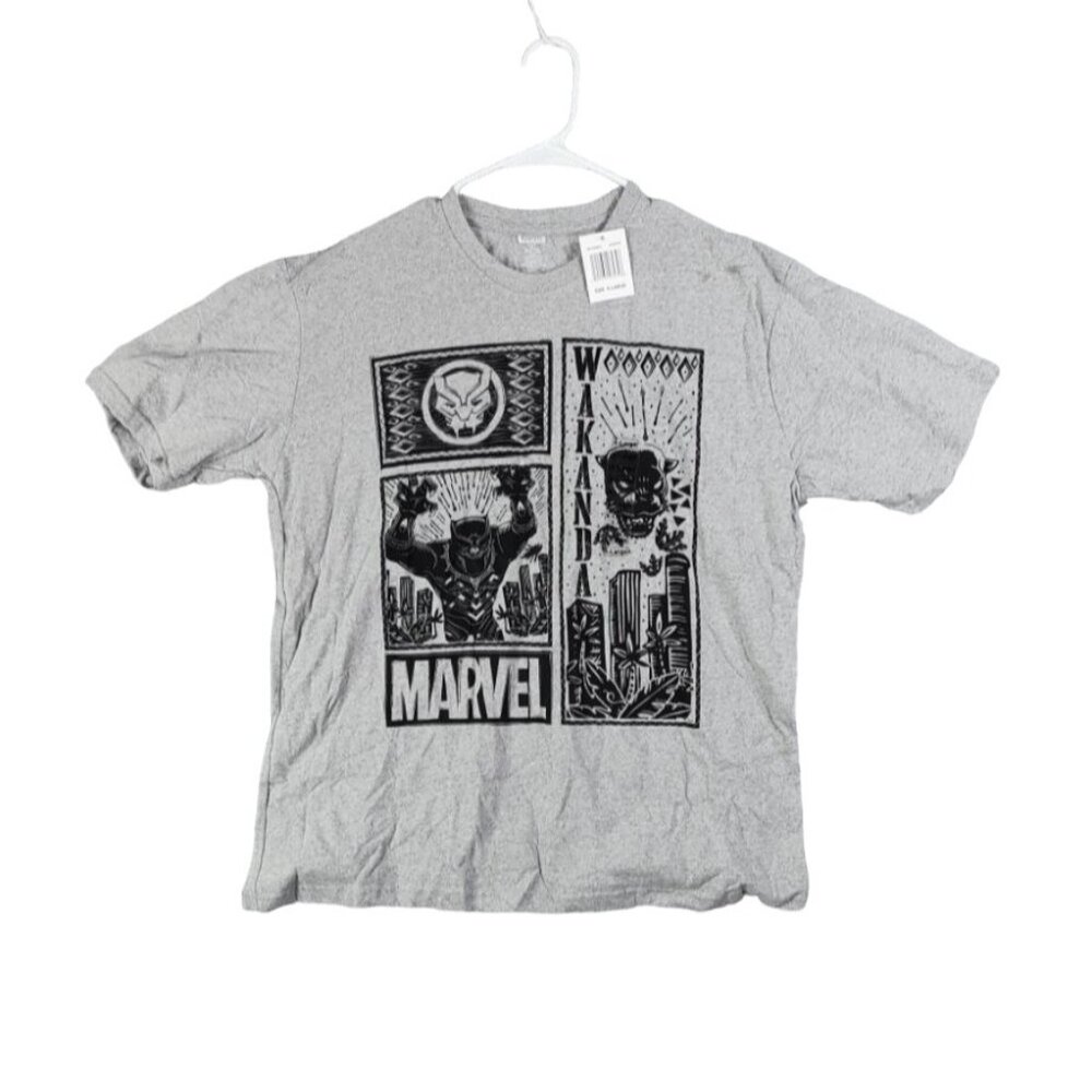 MARVEL DISNEY Black Panther Mens‎ SZ XL Gray Wakanda Forever Graphic Print